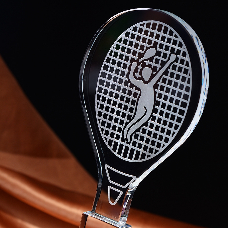 Troféu de cristal personalizad - Badminton Logo avaliação e preço