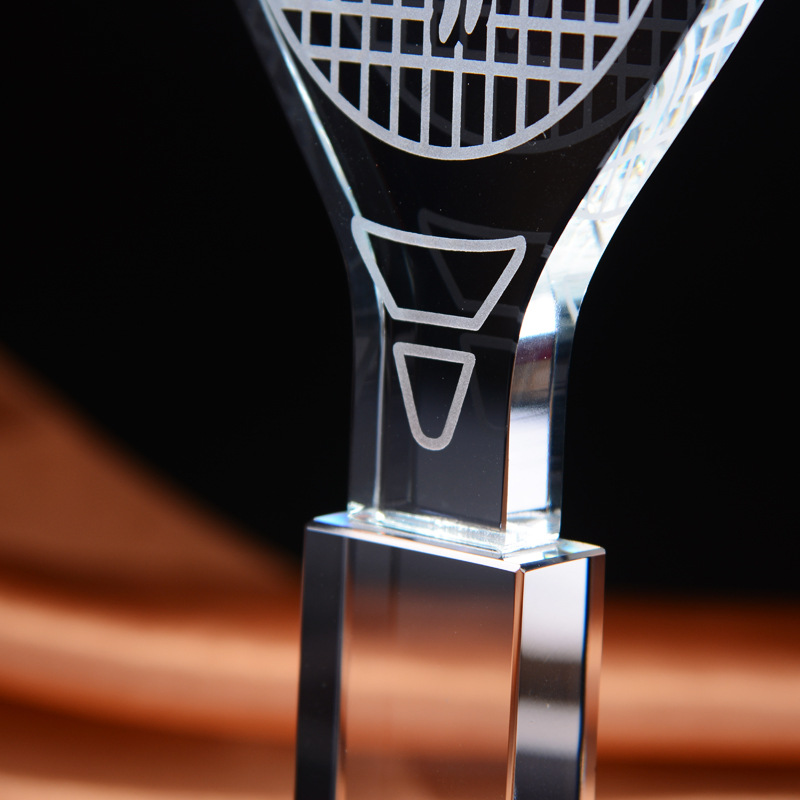 Troféu de cristal personalizad - Badminton Logo avaliação e preço